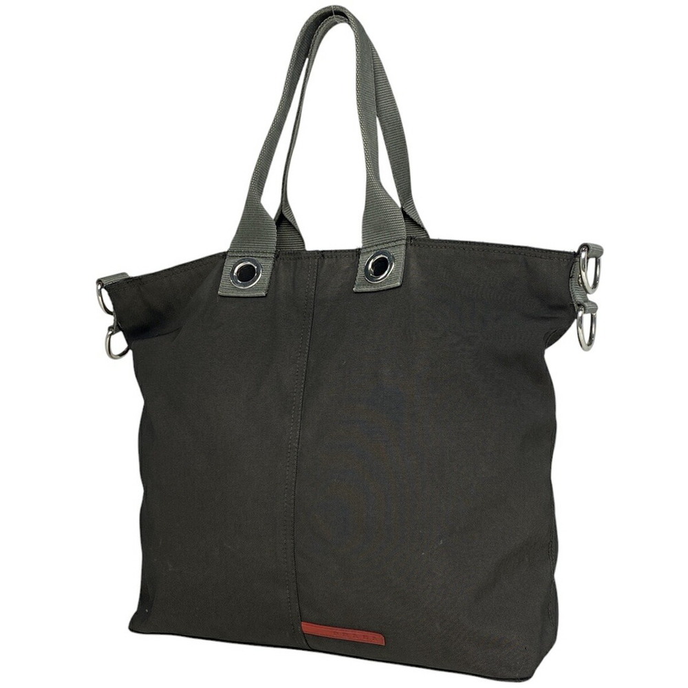 Prada logo tote bag handbag black green beige